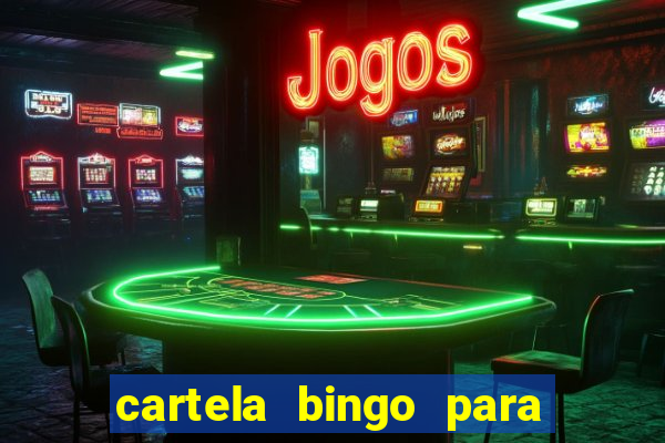 cartela bingo para cha de cozinha imprimir gratis